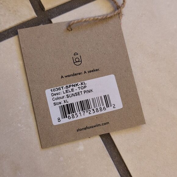 NWT Stone Fox Swim Lele Top Sunset Pink Bandau Bikini Revolve XL - Picture 4 of 11